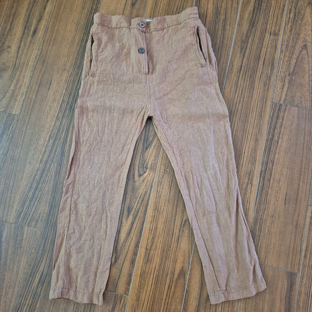 Kids Size 7 Ira Loves Mae Linen Trouser Pants